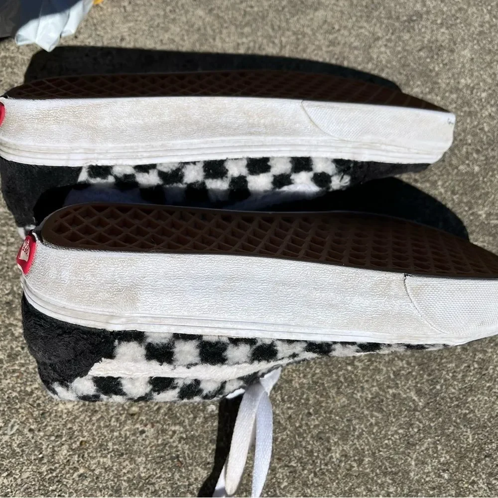 Vans old skool sneakers 6.5 sherpa checkered plaid skate grunge alternative punk - Picture 5 of 6